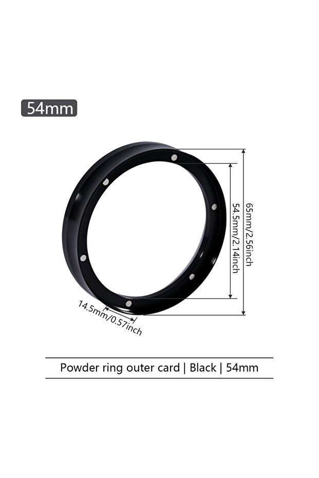 54mm-Black 51/54/58mm Dosing Funnel with 6 Magnets, Espresso Coffee Aluminum Dosing Ring Fits 51/54/