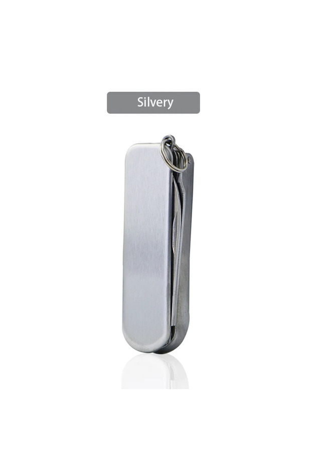 Silvery Ouriner Multi-purpose Nail Clippers 5-In-1 Nail Clippers Folding Stainless Steel Nail Clippe