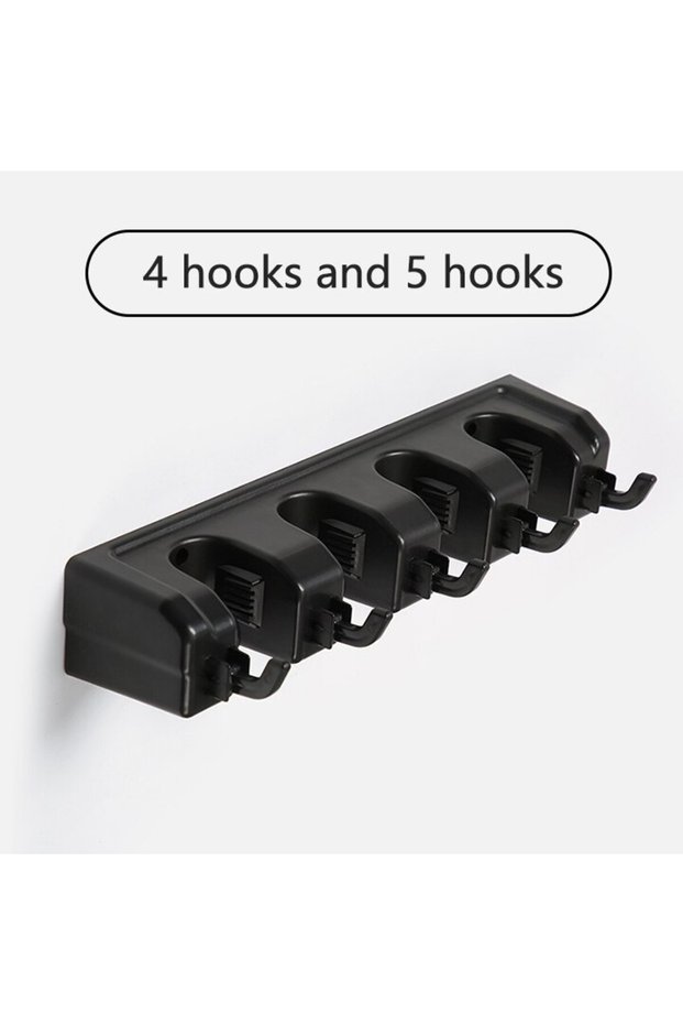 4 hooks 5 hooks 995b Wall Mounted Mop Holder 3/4/5 Position Multi-Functional Broom Hanger Shelf Home