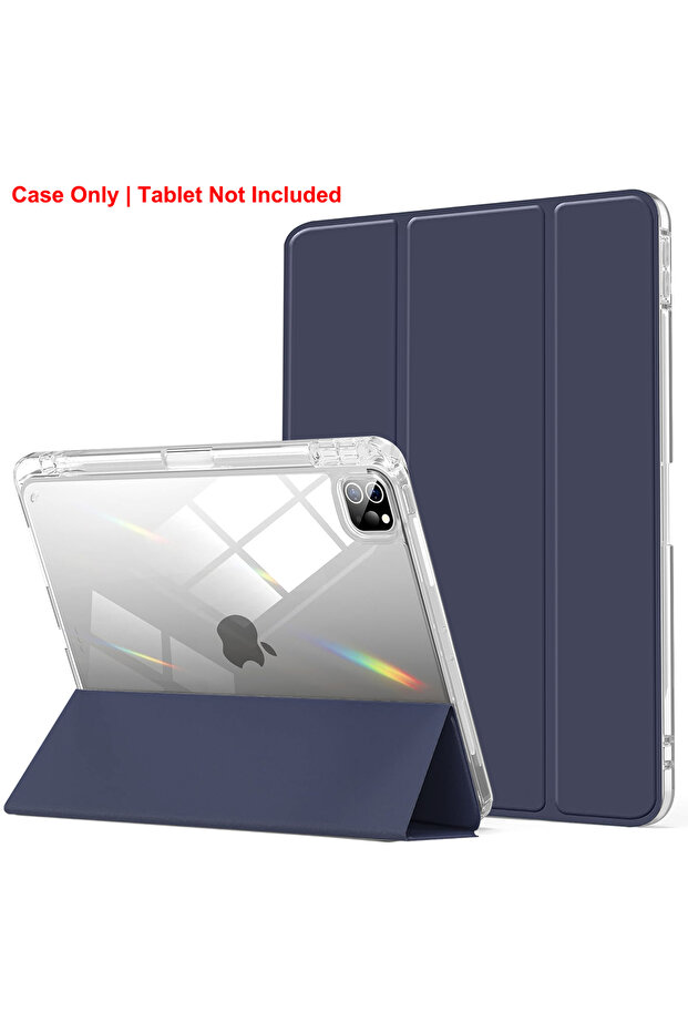 iPad Pro 11 2018-22 TM-YKL Navy Blue Clear Crystal Tablet Case With Pen Slot For iPad Pro 11 2018/20
