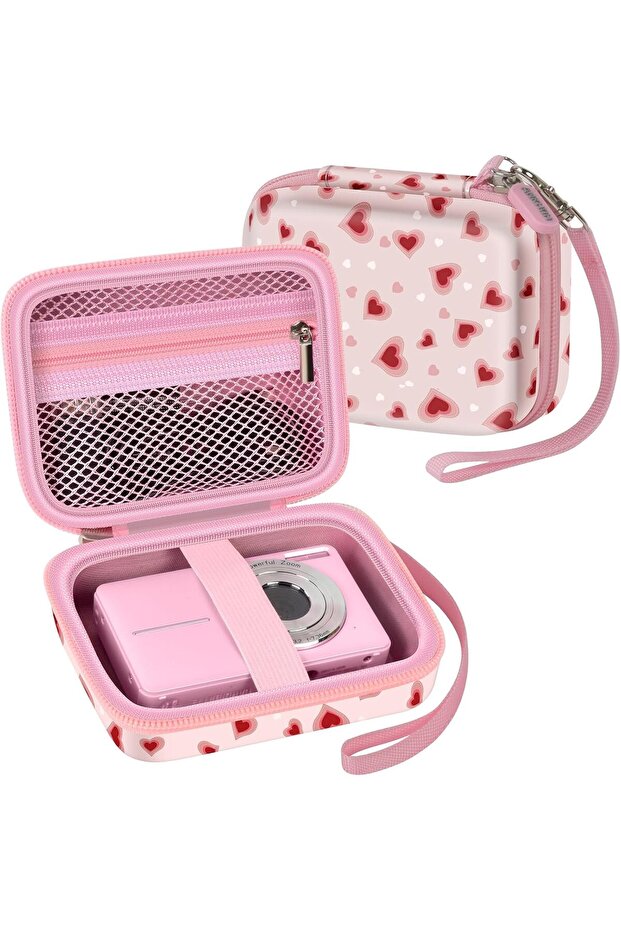 light pink Digital Camera Storage Bag (Bag Only) for CAMKORY for Kodak Pixpro for VAHOIALD FHD 1080P