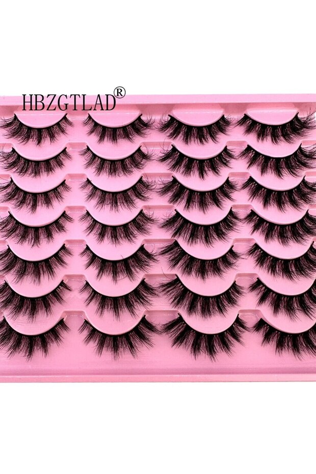 14PairsH03 New 14Pairs 3D Faux Mink False Eyelashes Natural Messy EyeLashes Crisscross Wispy Fluffy