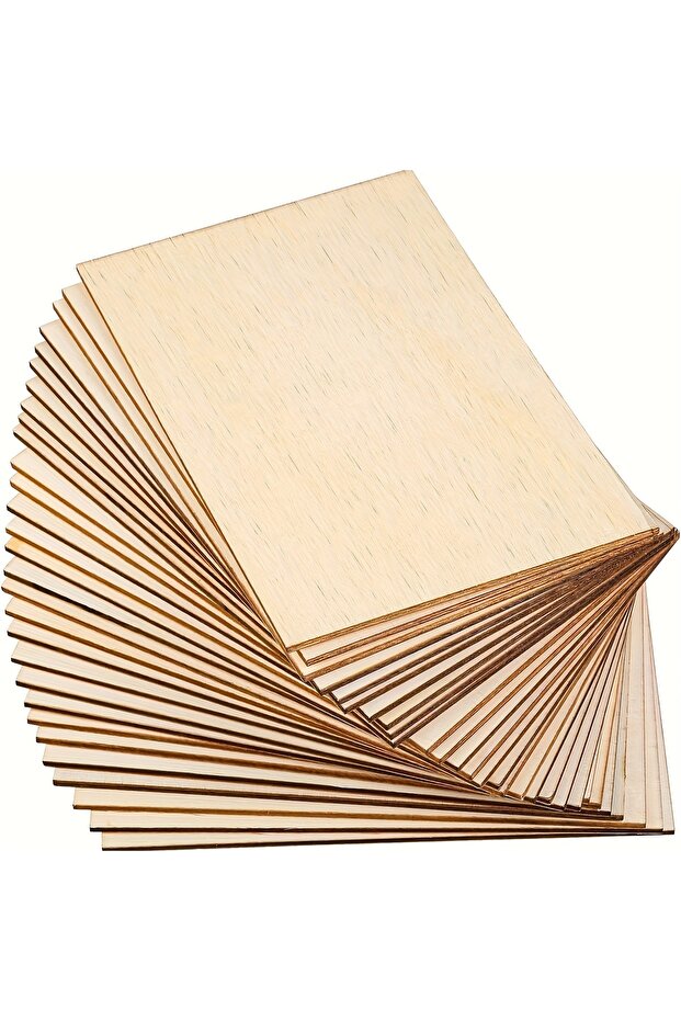 15Pcs 15Pcs 6X4in/15X10cm Rectangle Unfinished Wood Sheets for Crafts House Aircraft Ship Boat Arts,