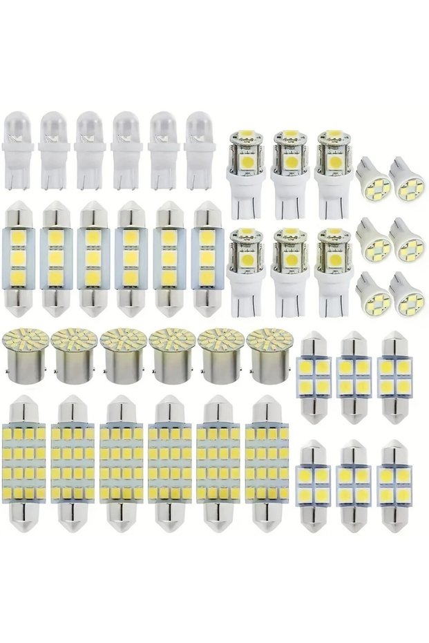 6000K 42 Pcs 42PCS 6000K 12V White Combo LED Car Light Bulbs Kit: Interior Map Light, Dome Light, Ca