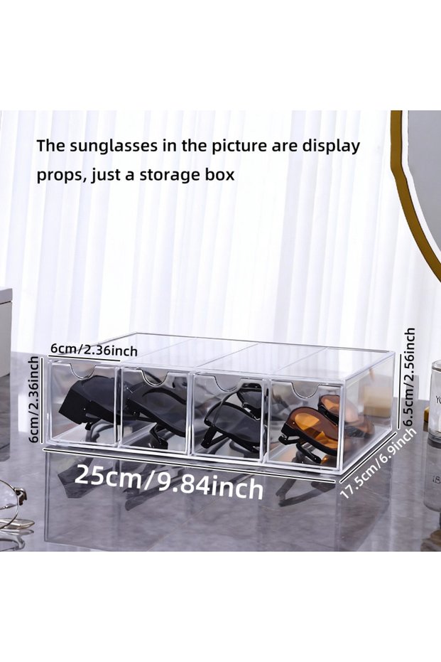 Sunglasses case Eyeglasses Storage Box Home Transparent Drawer Multi-Compartment Sunglasses Organize