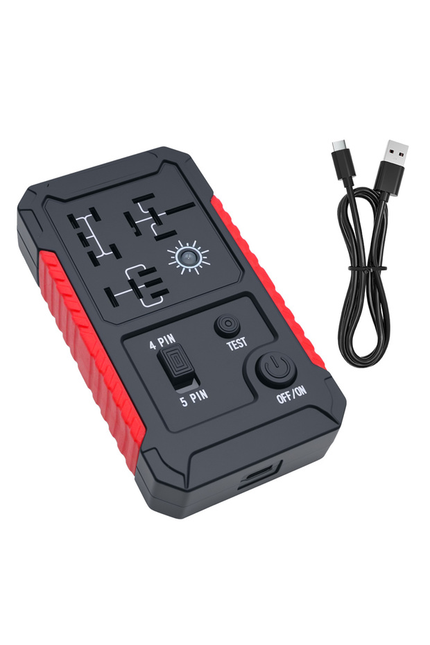 Black Type C Port Automotive Electronic LED Indicator LED Lighting Car Relay Tester Car Battery Chec