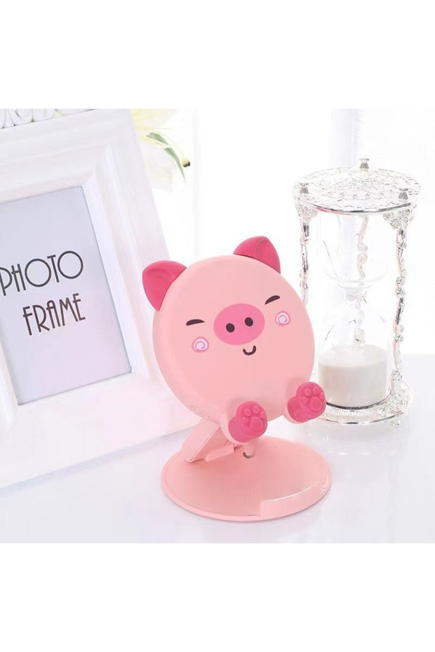 Pink Cartoon Cute Desktop Mobile Phone Brackets For Desk Folding Table Stand Holder Cell Phone 3D An