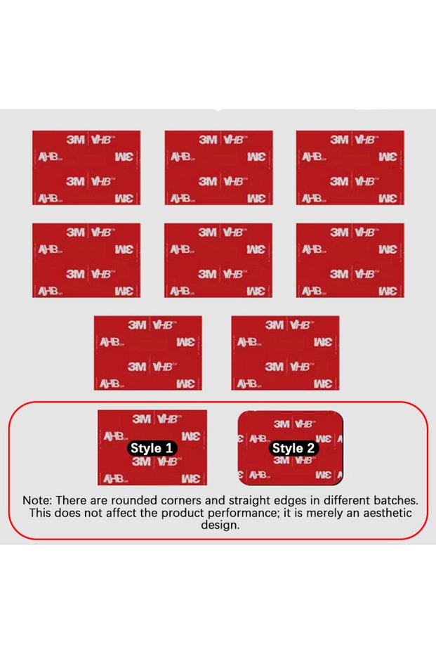 3M 8pcs 3cm-5cm-rectangle 【Multiple Sizes】3M Gray VHB Double-Sided Adhesive Strong Bond No-Leave Glu