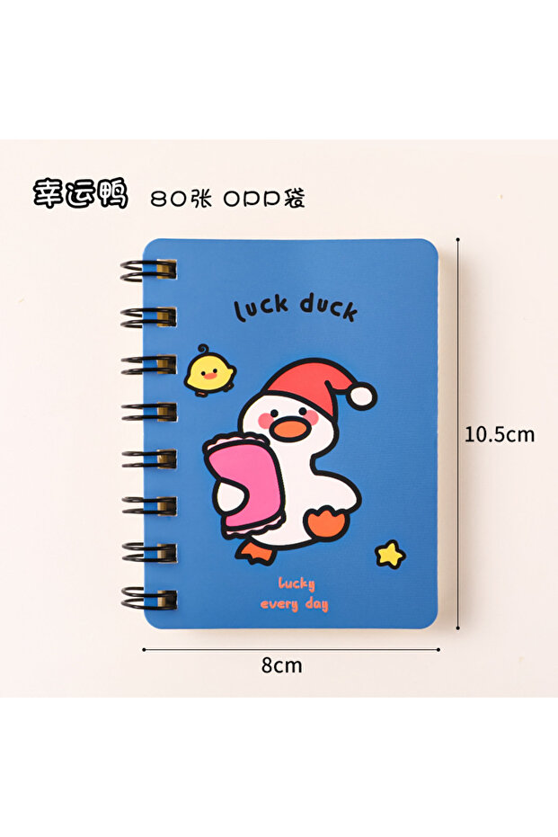 10.5cmx8cm Lucky Duck A7 Small Coil Book Travelers Notebook Kawaii Cartoon Students with Mini Blank