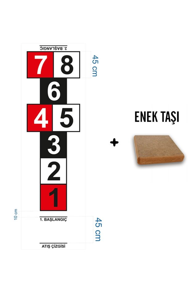 Hopscotch Game Canvas + Enek Stone – Suitable for the Guide Line 100X340Cm