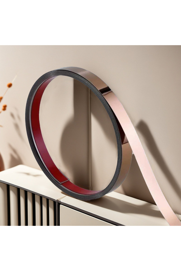 2CM Rose gold mirror5M New 1 Roll Gold Wall Sticker Stainless Steel Flat Decorative Lines Titanium M