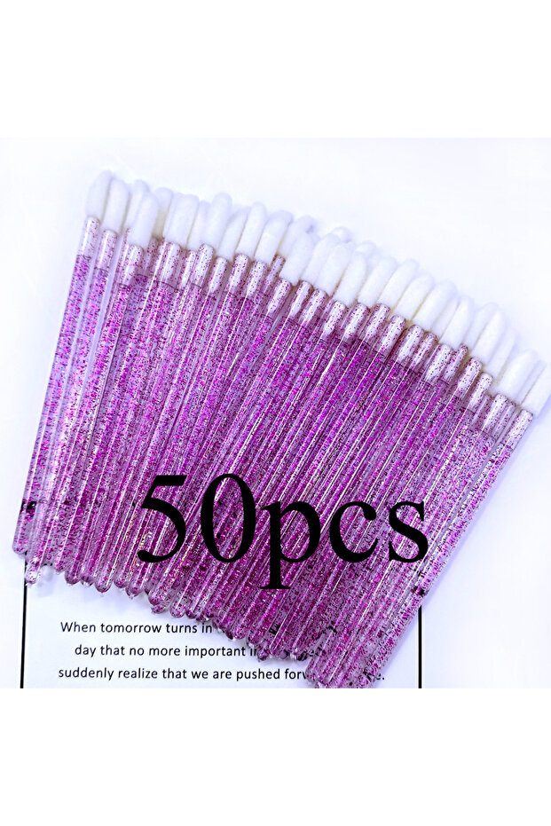 50pcs Purple 50pcs Crystal Lip Brushes Eyelash Applicator Mascara Wands Brush Lipstickers Wands Mak