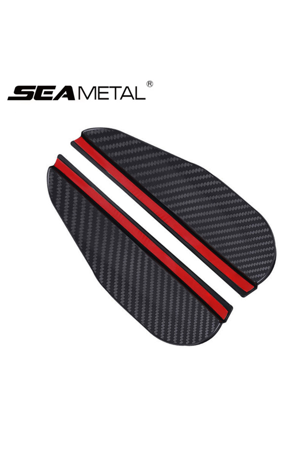 SEAMETAL 2PCS Car Rearview Mirror Rain Eyebrow Carbon Fiber Universal Car Rain Shield Reversing Mirr