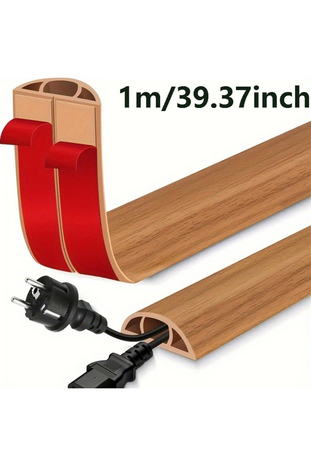 Yellow Oak Grain 1 Roll Self-Adhesive Floor Cable Protector Self-Adhesive Wire Concealment, Non-Sli