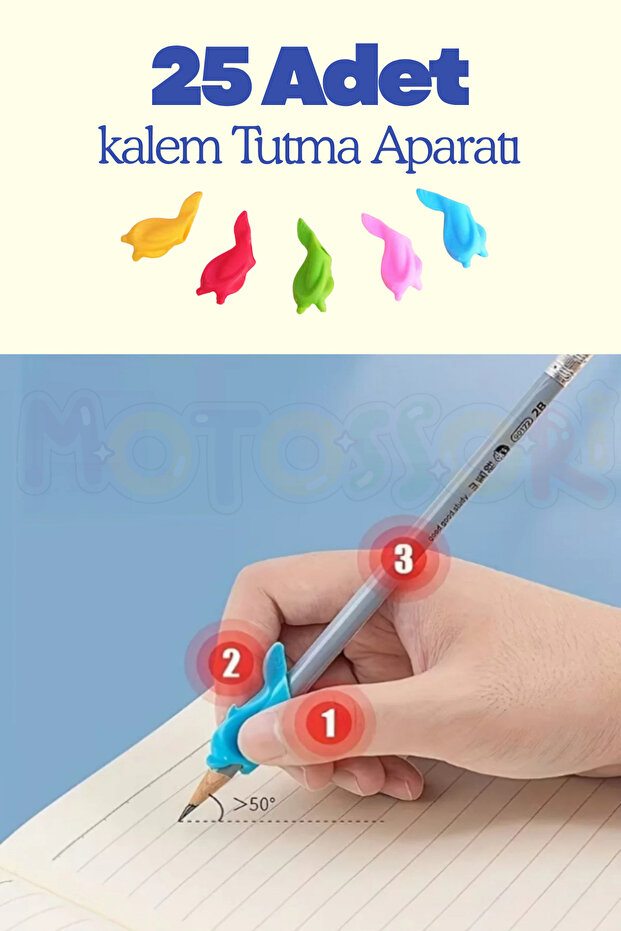 Pen Holding Device Silicone - Loved Fish Shape (Teaches How to Hold a Pen) 25 Pieces