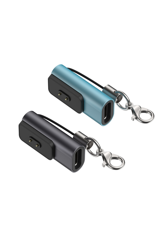 Gray x1 Blue x1 Type C Charging Adapter for Xiaomi Band 10/9/8/Redmi Watch 6 NFC/6/5 USB C Charging
