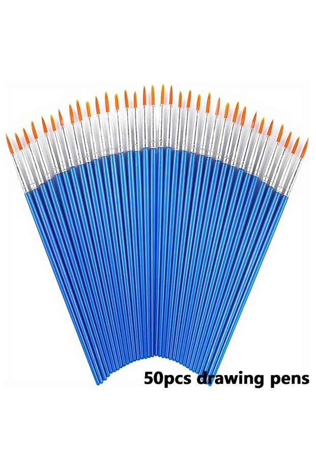 50pcs Pointed 50/100pcs Pointed Nylon Brush Hairs Painting Tools - Highly Suitable for Acrylic Paint