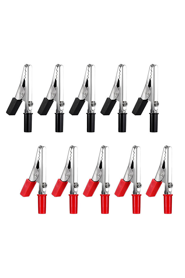 Black and red 10PCS Red and Black Alligator Clips Electrical Battery Crocodile Clamp Alligator Clips