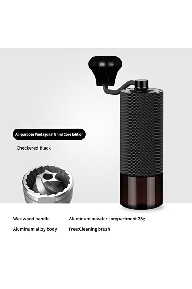 1PCs Manual Coffee Grinder CNC Stainless Steel Professional Double Bearing Adjustable Hand Burr Coff