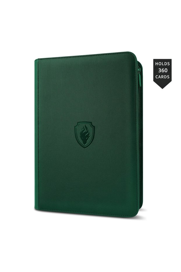 green-LT360 9 Pocket Card Binder 360 Pockets Double Sided with Sleeves, Premium Trading Card Album F