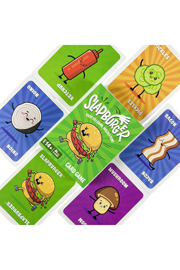 DS31-Slapburger Slapburger Card Game Families Party Playing 2-6 Players Board Game Deck