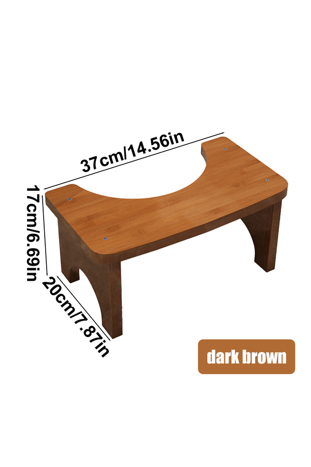 DL121C Sturdy Portable Bamboo Toilet Squat Stool for Adults,Wide and Stable,Bathroom Potty Stool,Eas