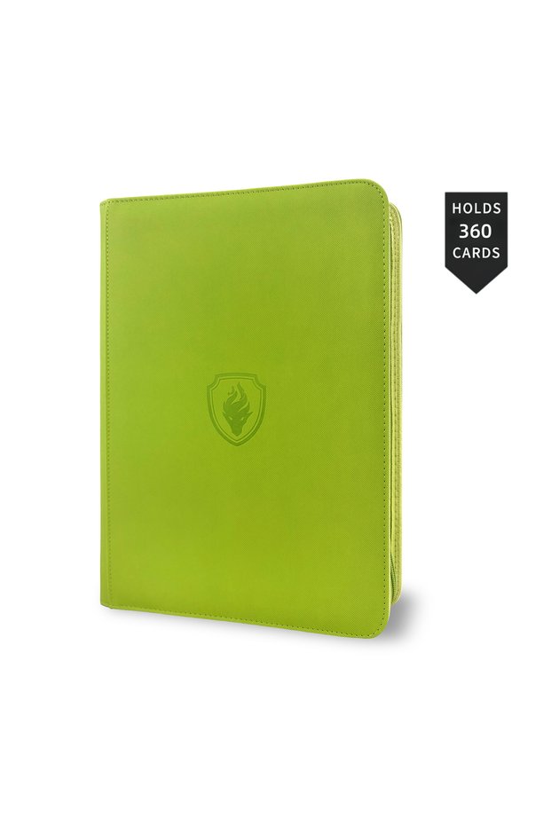 Grass Green-LT360 9 Pocket Card Binder 360 Pockets Double Sided with Sleeves, Premium Trading Card A