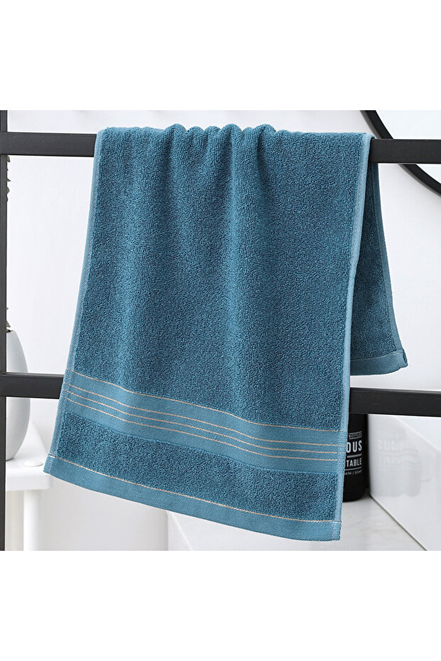 Blue Soft Pure Cotton Face Towels, Highly Absorbent Quick Dry Towels for Bathroom Spa Hotel Home Dai