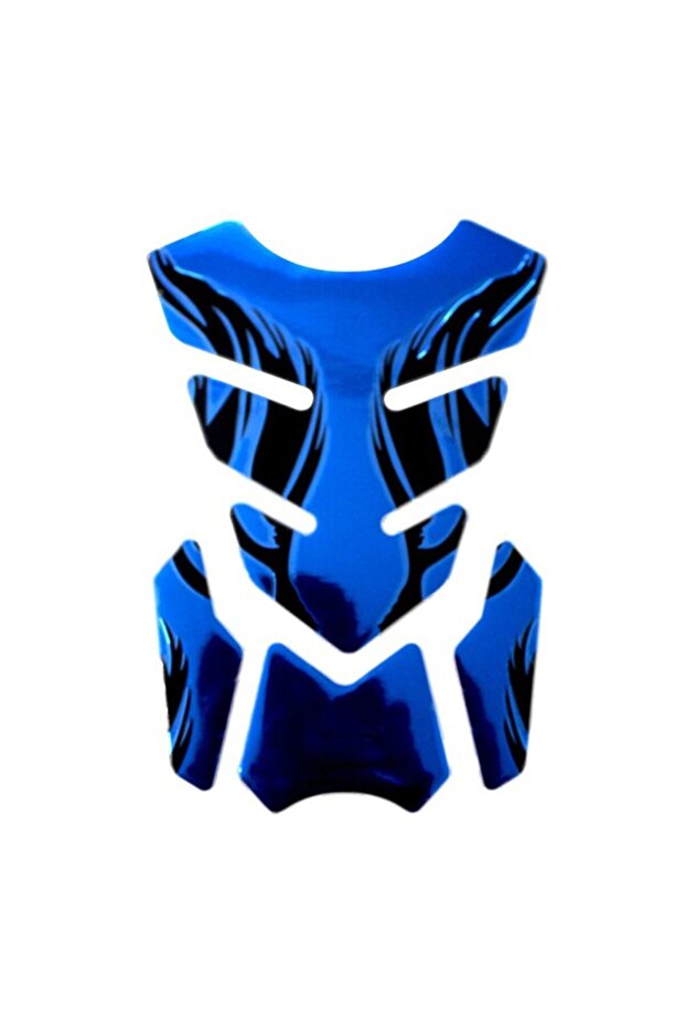 Blue 1pc Motorcycle Tankpad Sticker Fishbone 3D Tank Pad Stickers Oil Gas Protector Cover Decoration