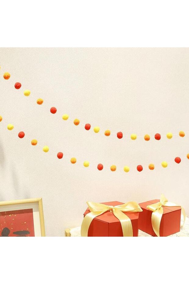 30pcsX2.5cm Plush Balls Banner6 DIY 30pcsX2.5cm Plush Balls Banner Wall Hanging Decor Baby Shower Bi