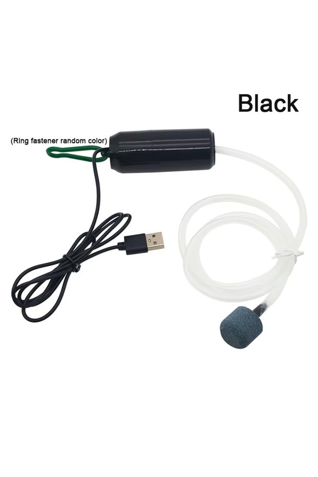 1PCS-Black Aquarium USB Air Pump Fish Tank Silent Air Compressor Aquarium Portable Mini Oxygenator O