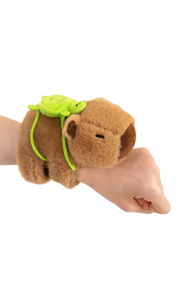 papa quan 1pc Capybara Plush Wristband Toy Lovely Capibara Clap Circle Bracelet Cute Animal Turtle B
