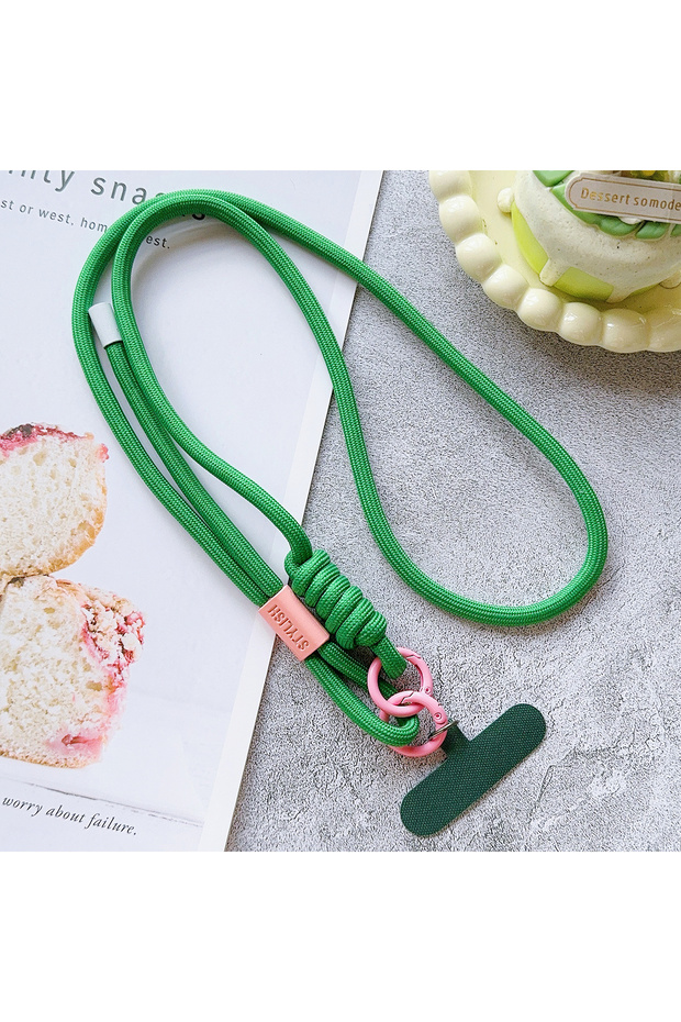 Polyester / Nylon green Simple Adjustable Mobile Phone Universal Lanyard Crossbody Rope Mobile Phone