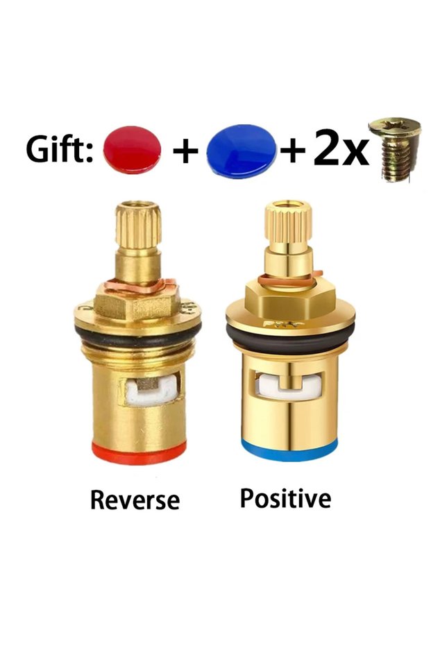 Red and Blue Brass Ceramic Replacement Tap Valves Universal 1/2pc Cartridge with All-Copper Valve Co