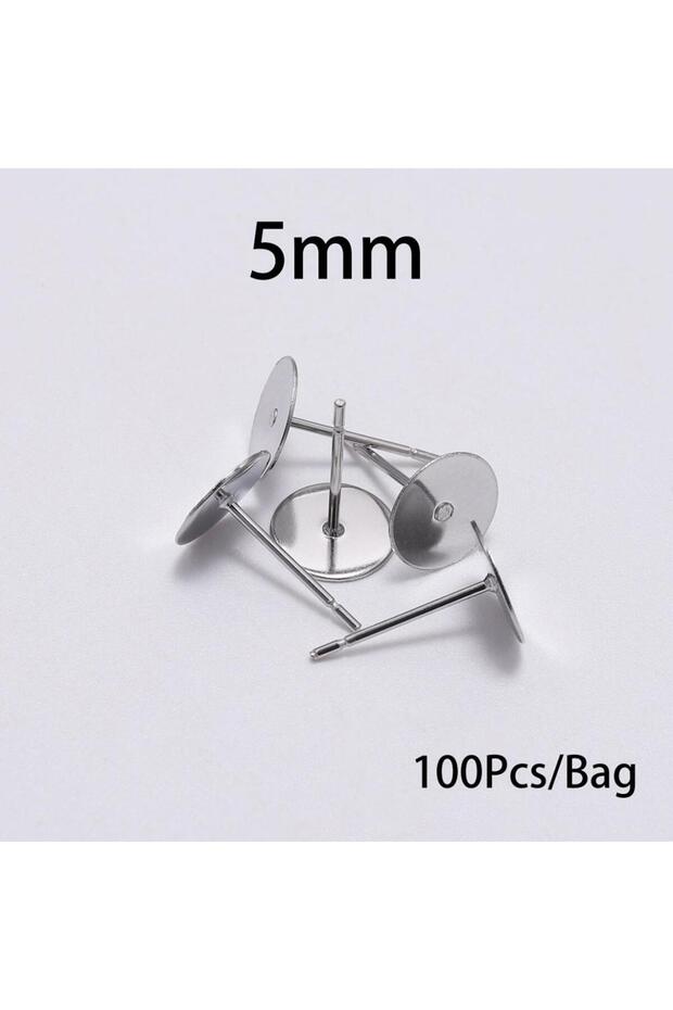 5x12mm 50/100Pcs/lot 3-12mm Metal Stainless Steel Flat Post Back Blank Earring Stud Base For DIY Jew