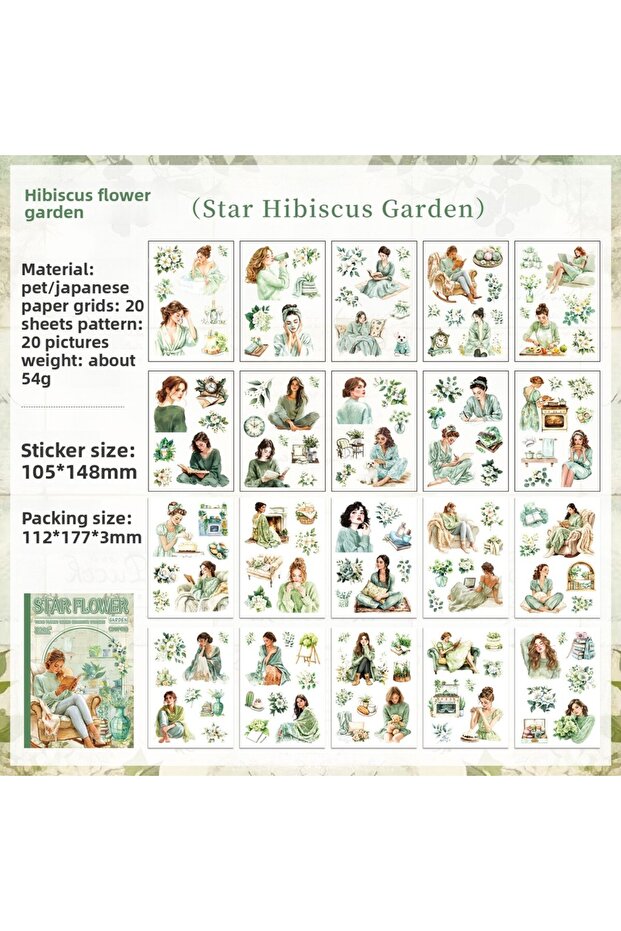A 20sheets Scrapbook Stickers Vintage Style Stickers Scrapbooking Junk Journal Crafts Embelishment .