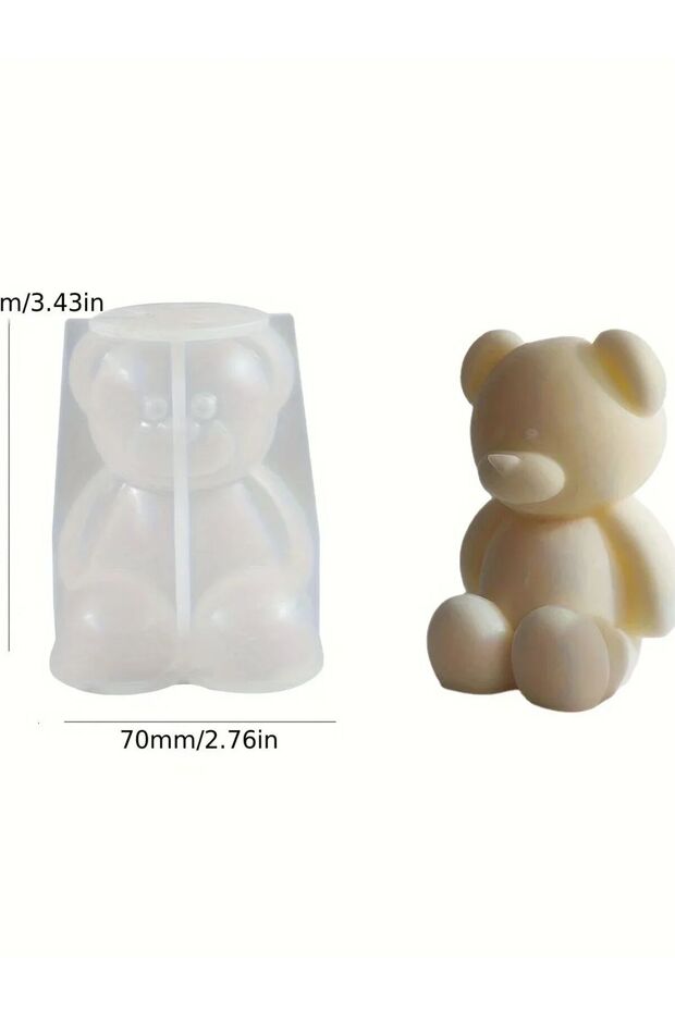 M Silicone Bear Mold for Scented Candles, Soap Making and Resin Casting - Cute Animal Shape Mold for