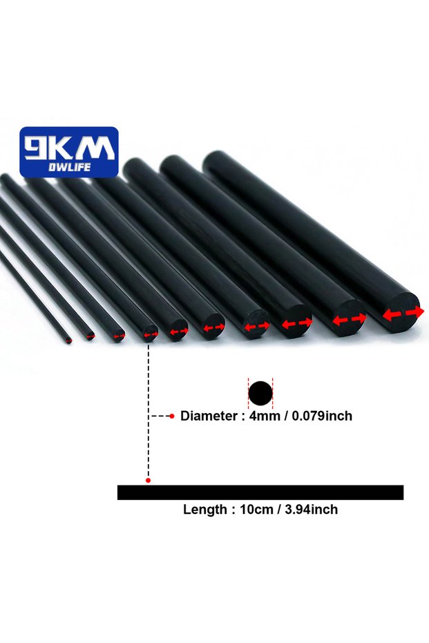 3Pcs 4mm X 10cm 3Pcs Fishing Rod Repair Kit Carbon Fiber Sticks Pole Building Kit Wrapping Thread Sa
