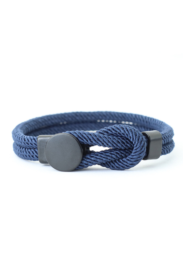 19.5cm(7.5inch) Navy New Novel Men Rope Bracelet Double Layer 4mm Nylon Cord Chain Braclet 3 Sizes L