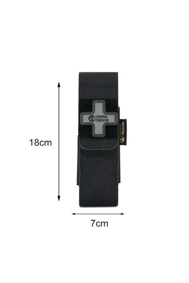 1PC Black Rhino Rescue Tourniquet Pouch Holder, Molle Medical Shears Pouch Scissors Bag Fit for Tour