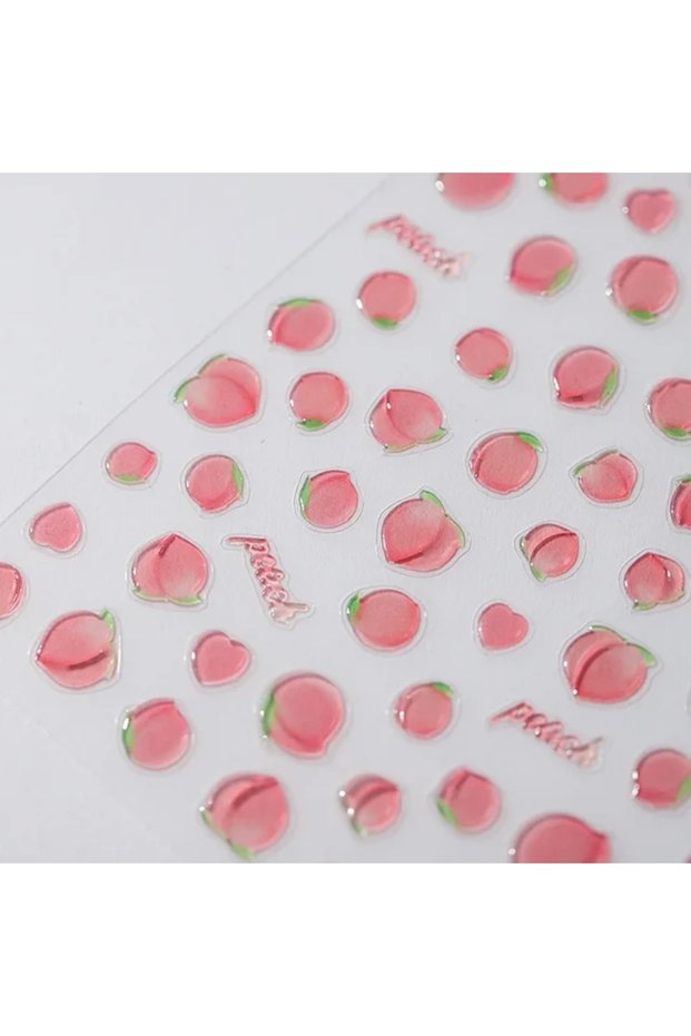 1pcs M106 Pink Translucent Peach Jelly Texture 5D Soft Embossed Reliefs Self Adhesive Nail Art Stick