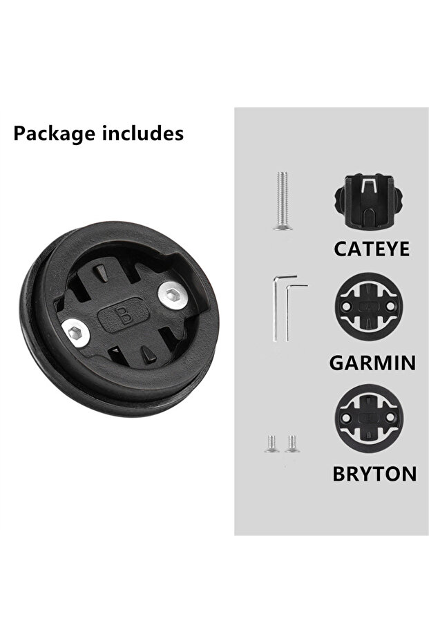 black BKPTX Top Cap Computer Holder MTB Road Bike Stem For Garmin/Bryton/Cateye 28.6mm Bicycle Stopw