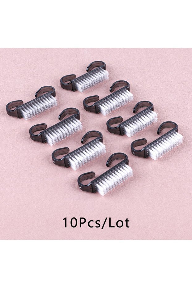 10Pcs Black Nail Cleaning Brush 10Pcs/20Pcs Small Plastic Handle Brushes Powder Dust Soft Remover Na