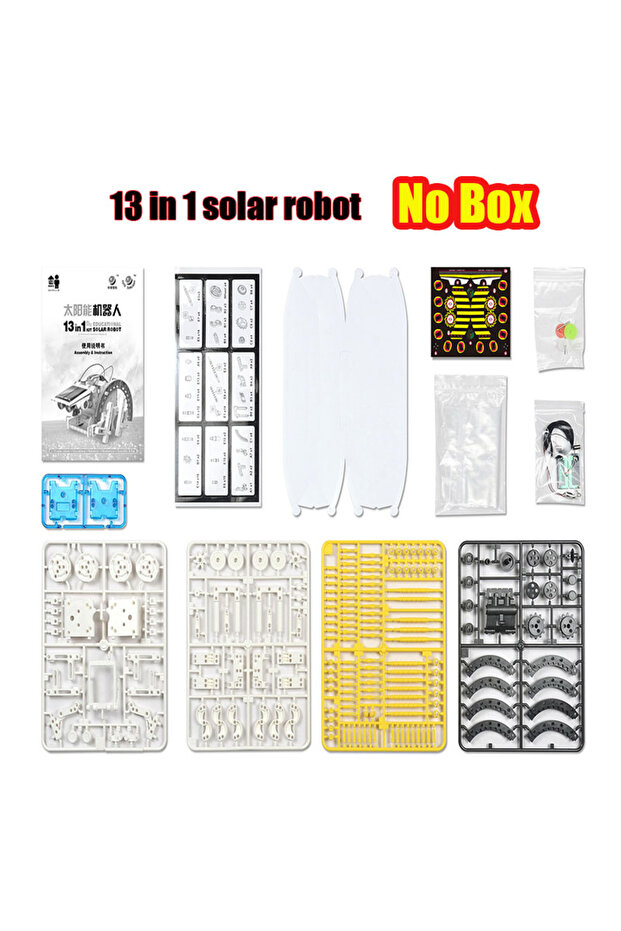 opp bag package STEM 13-in-1 Education Solar Robot Toys DIY Building Science Experiment Kit for Kids
