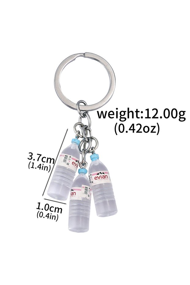 K00924-02 Fashion Creative Simulation Of Mineral Water Bottles Keychain Bag Pendant Acrylic Evian Mi