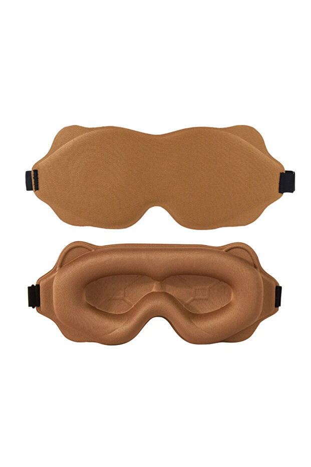 Brown 3D Sleeping Mask Block Out Light Soft Padded Sleep Mask For Eyes Slaapmasker Eye Shade Blindfo