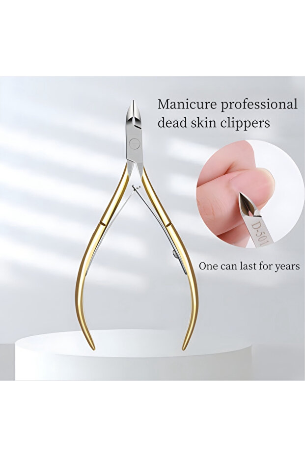 Gold 1PC Nail Cuticle Nipper Scissors Stainless Steel Manicure Clipper Dead Skin Remover Pedicure Ea