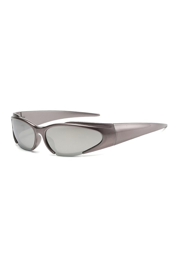 gun mercury Cycling Y2K Colorful Design Sunglasses Future Sense Technology Silver Sun Glasses Trendy