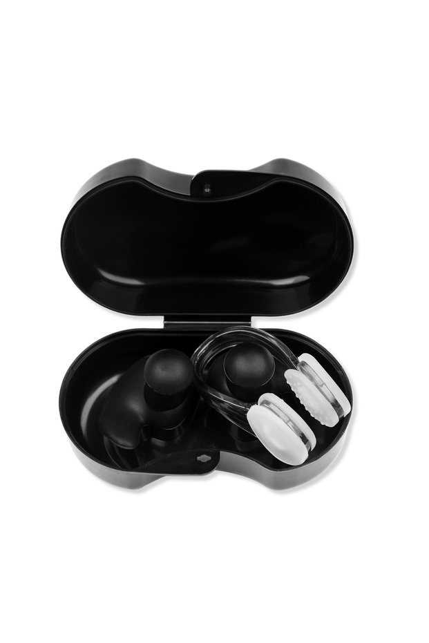 Black Swimming Silicone Earplugs Nose Clip Set Waterproof Spiral Earplugs Boxed Adult Beginners Swim