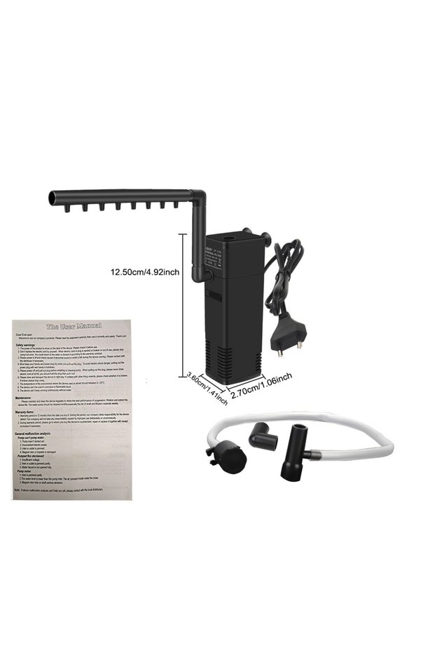 AP 200L EU Plug Aquarium Fish Tank Oxygen Increasing Pump Low Level Water Submersible Water Filter P